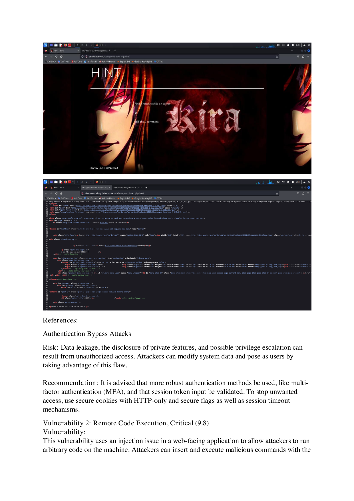 Penetration Test: Deathnote VM screenshot 1